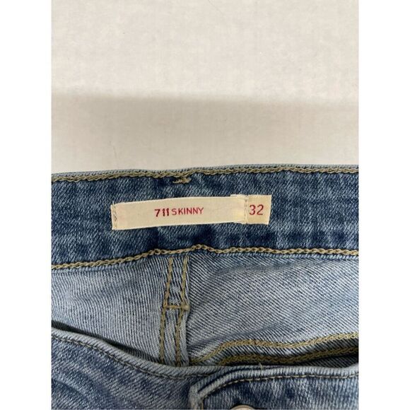 Levis premium 711 Skinny Jeans Women's Size 32 x 32 Soft Stretch Blue Denim Mid - Picture 7 of 13